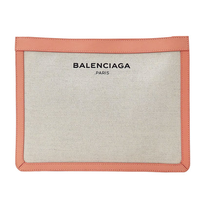 BALENCIAGA バレンシアガ クラッチ・セカンドバッグ ホワイト ピンク 410119 キャンバス レディース 【中古】