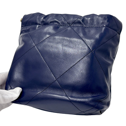 CHANEL シャネル 2wayバッグ シャネル22 ネイビー ゴールド金具 レザー レディース 【中古】