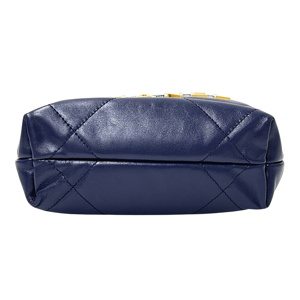 CHANEL シャネル 2wayバッグ シャネル22 ネイビー ゴールド金具 レザー レディース 【中古】