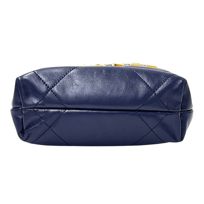 CHANEL シャネル 2wayバッグ シャネル22 ネイビー ゴールド金具 レザー レディース 【中古】