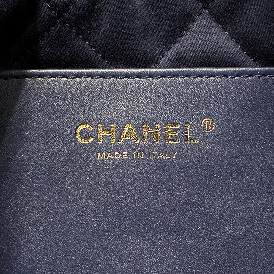 CHANEL シャネル 2wayバッグ シャネル22 ネイビー ゴールド金具 レザー レディース 【中古】