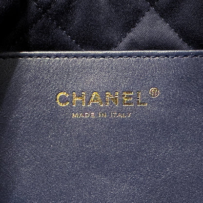 CHANEL シャネル 2wayバッグ シャネル22 ネイビー ゴールド金具 レザー レディース 【中古】