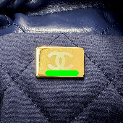CHANEL シャネル 2wayバッグ シャネル22 ネイビー ゴールド金具 レザー レディース 【中古】