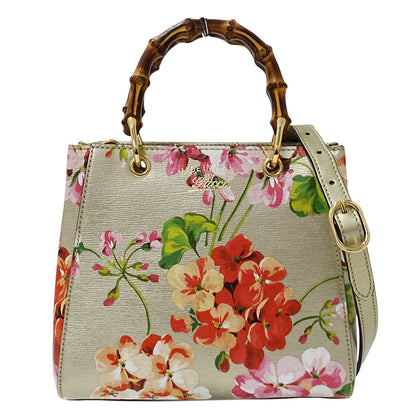 GUCCI グッチ 2wayバッグ バンブー ブルームス ミニショッパー ゴールド 368823 レザー レディース 【中古】