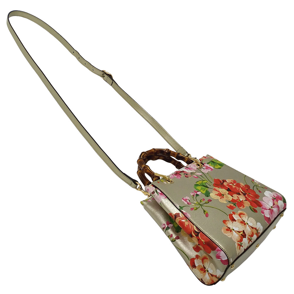 GUCCI グッチ 2wayバッグ バンブー ブルームス ミニショッパー ゴールド 368823 レザー レディース 【中古】