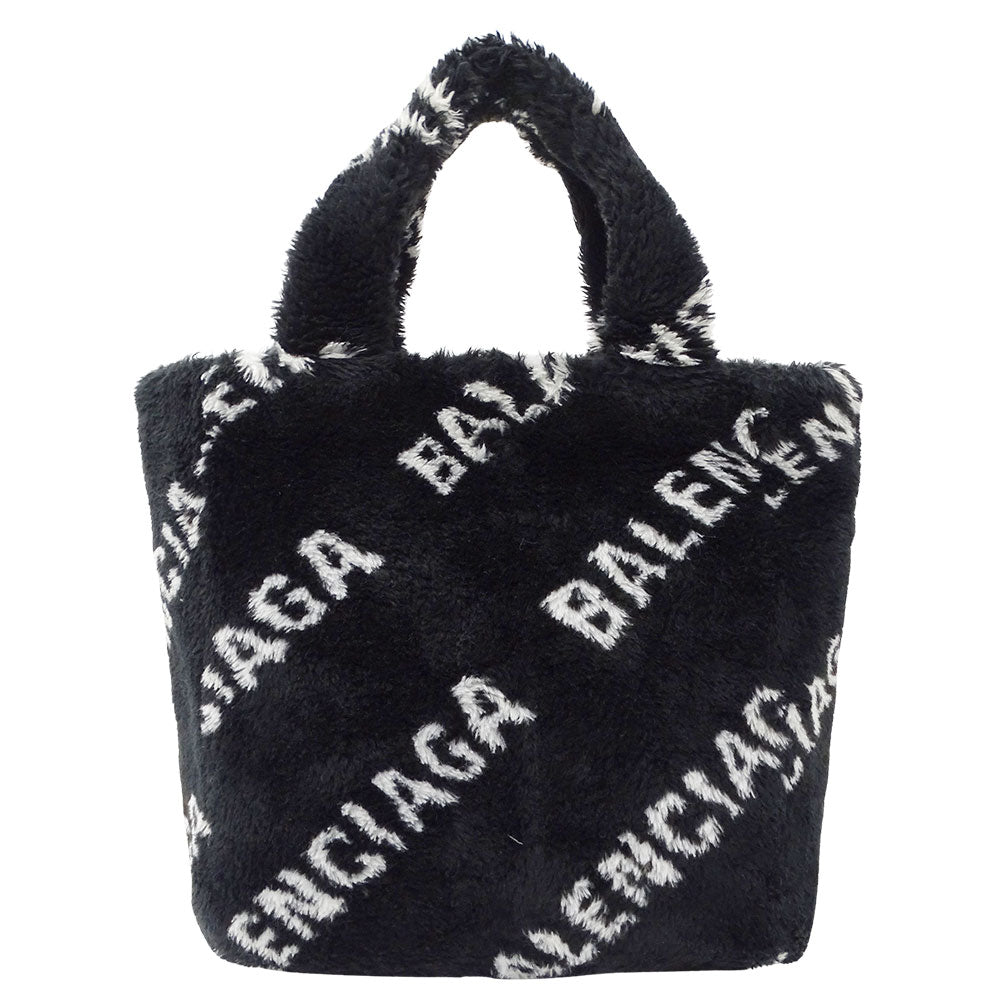 BALENCIAGA バレンシアガ 2wayバッグ エブリデイ ブラック 581762 フェイクファー レディース 【中古】