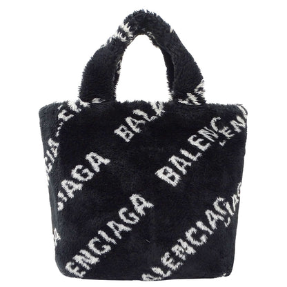 BALENCIAGA バレンシアガ 2wayバッグ エブリデイ ブラック 581762 フェイクファー レディース 【中古】