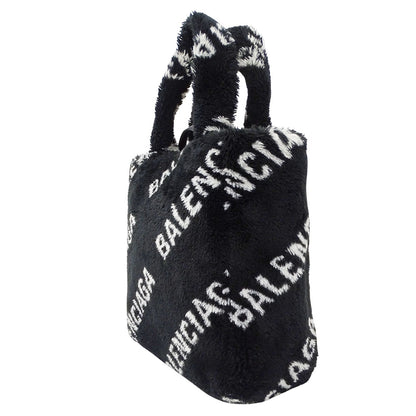 BALENCIAGA バレンシアガ 2wayバッグ エブリデイ ブラック 581762 フェイクファー レディース 【中古】