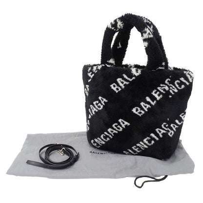 BALENCIAGA バレンシアガ 2wayバッグ エブリデイ ブラック 581762 フェイクファー レディース 【中古】