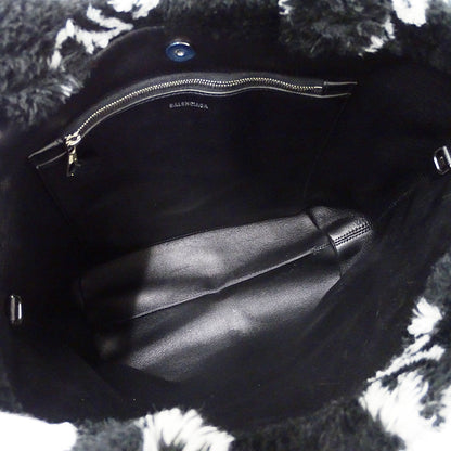BALENCIAGA バレンシアガ 2wayバッグ エブリデイ ブラック 581762 フェイクファー レディース 【中古】