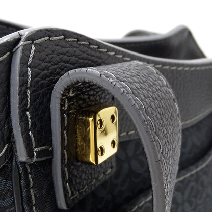 LOEWE ロエベ トートバッグ リピート ブラック ネイビー キャンバス レディース 【中古】