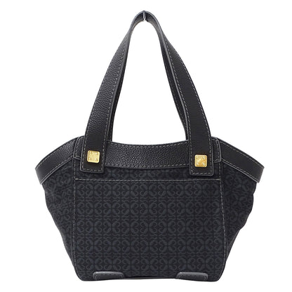 LOEWE ロエベ トートバッグ リピート ブラック ネイビー キャンバス レディース 【中古】
