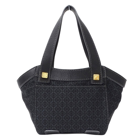 LOEWE ロエベ トートバッグ リピート ブラック ネイビー キャンバス レディース 【中古】
