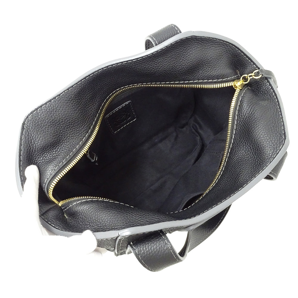 LOEWE ロエベ トートバッグ リピート ブラック ネイビー キャンバス レディース 【中古】