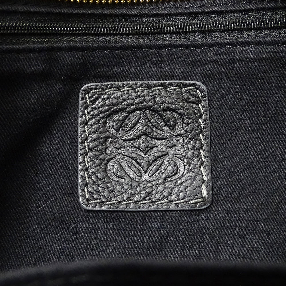 LOEWE ロエベ トートバッグ リピート ブラック ネイビー キャンバス レディース 【中古】