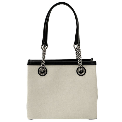 BALENCIAGA バレンシアガ デューティーフリー チェーンバッグ トートバッグ ナチュラル ブラック キャンバス レディース メンズ 【中古】