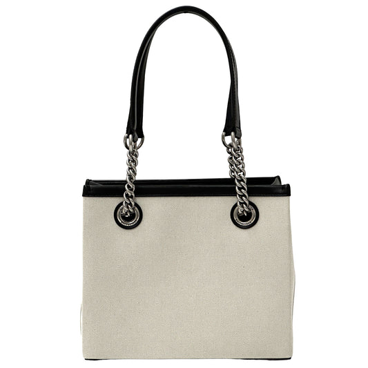 BALENCIAGA バレンシアガ デューティーフリー チェーンバッグ トートバッグ ナチュラル ブラック キャンバス レディース メンズ 【中古】