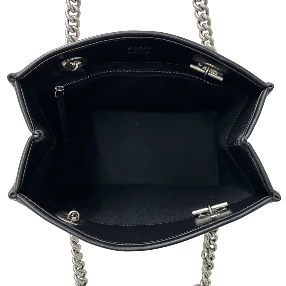 BALENCIAGA バレンシアガ デューティーフリー チェーンバッグ トートバッグ ナチュラル ブラック キャンバス レディース メンズ 【中古】