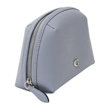 COACH コーチ 化粧ポーチ ライトブルー C3489 レザー レディース 【中古】