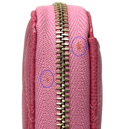 CHANEL シャネル 長財布 マトラッセ ピンク ゴールド金具 キャビアスキン レディース 【中古】