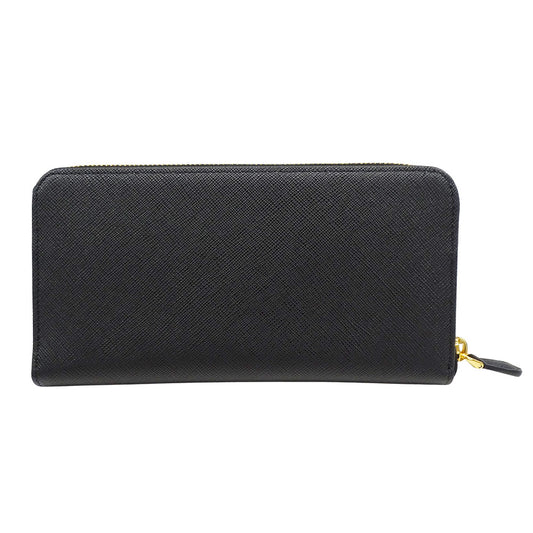 PRADA プラダ 長財布 ハイビスカス ブラック 1ML506 レディース メンズ 【中古】