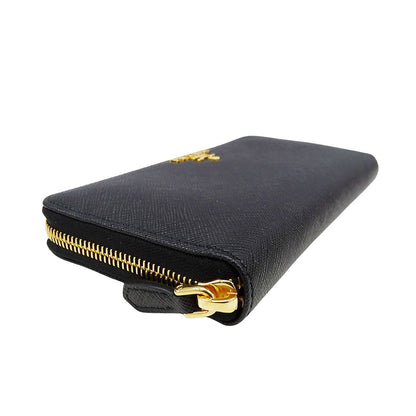 PRADA プラダ 長財布 ハイビスカス ブラック 1ML506 レディース メンズ 【中古】