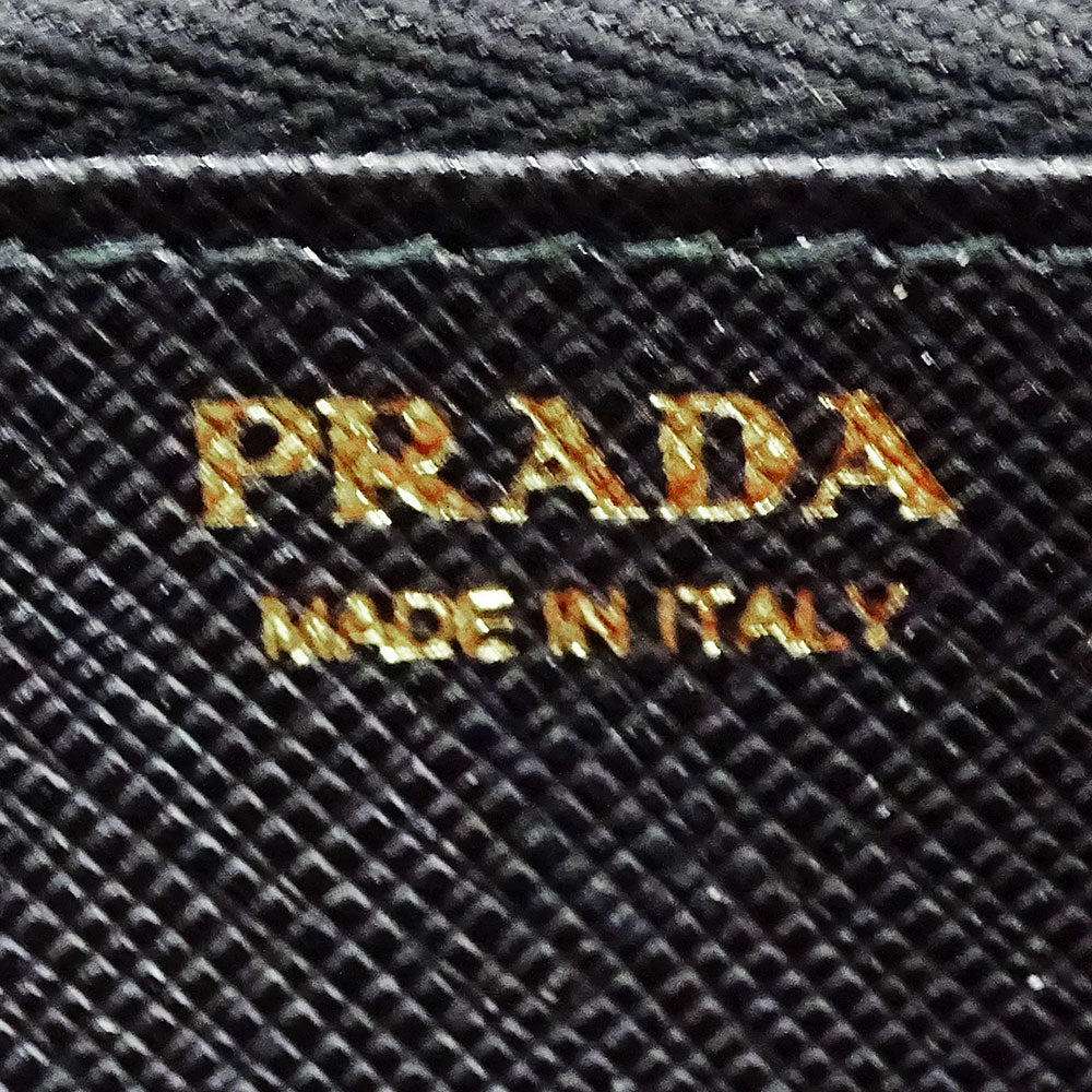 PRADA プラダ 長財布 ハイビスカス ブラック 1ML506 レディース メンズ 【中古】
