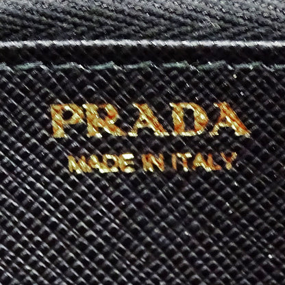 PRADA プラダ 長財布 ハイビスカス ブラック 1ML506 レディース メンズ 【中古】