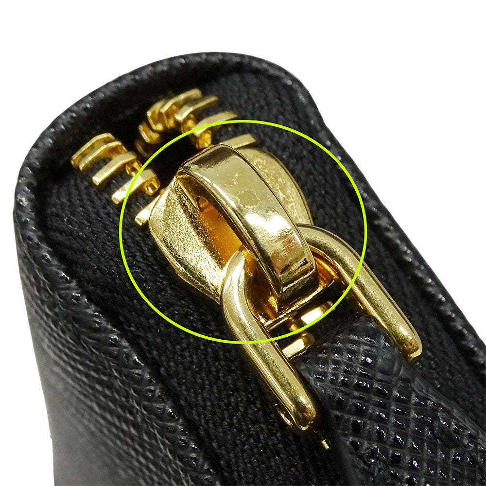 PRADA プラダ 長財布 ハイビスカス ブラック 1ML506 レディース メンズ 【中古】