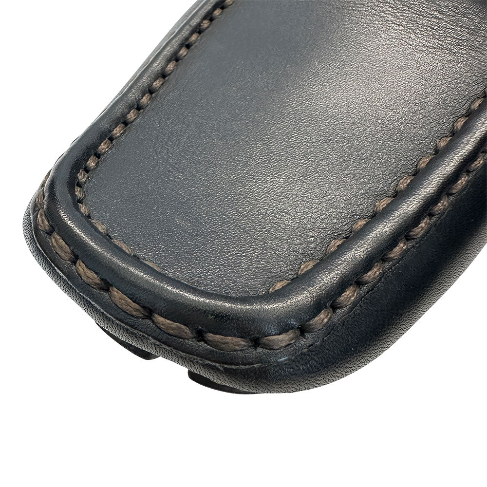 LOUIS VUITTON ルイ・ヴィトン モンテカルロ ドライビングシューズ ローファー ブラック レザー メンズ 【中古】
