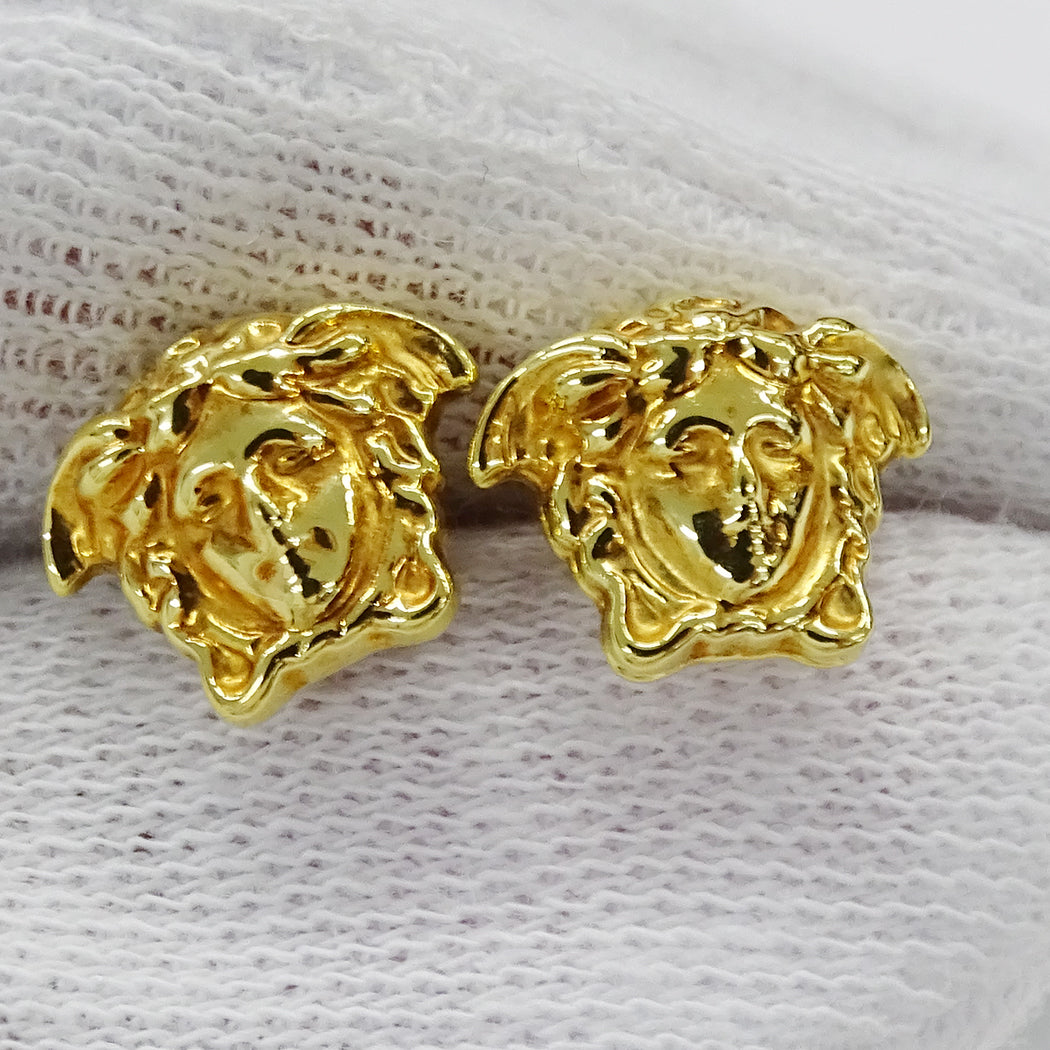 VERSACE ヴェルサーチ メデューサ ピアス GP ゴールド レディース メンズ アクセサリー【中古】