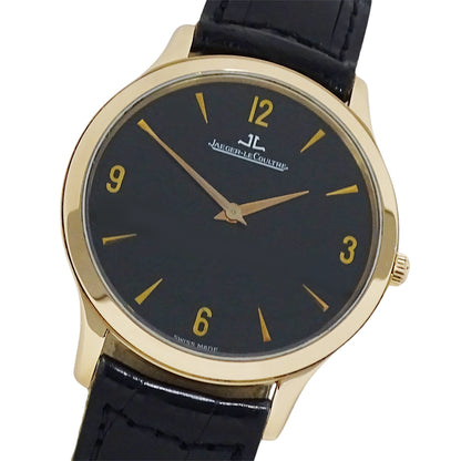 JAEGER-LECOULTRE ジャガー・ルクルト マスターウルトラスリム 145.2.79.S メンズ 腕時計 手巻き 750PG レザー 裏スケ 磨き済み 【中古】