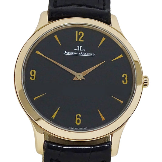 JAEGER-LECOULTRE ジャガー・ルクルト マスターウルトラスリム 145.2.79.S メンズ 腕時計 手巻き 750PG レザー 裏スケ 磨き済み 【中古】