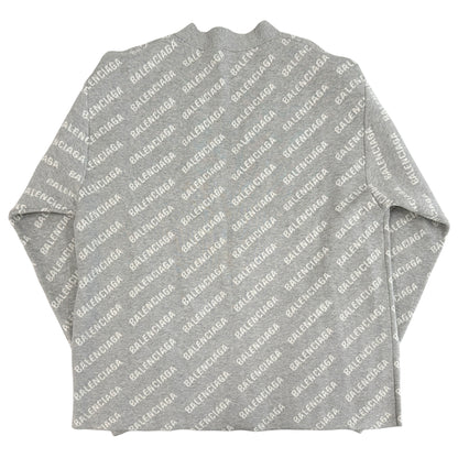 BALENCIAGA バレンシアガ カーディガン グレー ホワイト ウール L レディース メンズ 【中古】