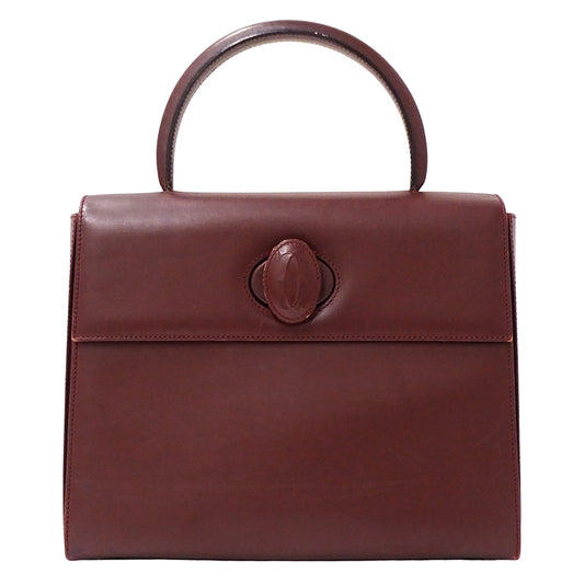 Cartier カルティエ ハンドバッグ マスト ボルドー レザー レディース 【中古】