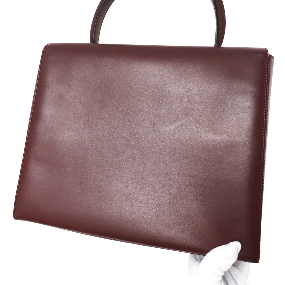 Cartier カルティエ ハンドバッグ マスト ボルドー レザー レディース 【中古】