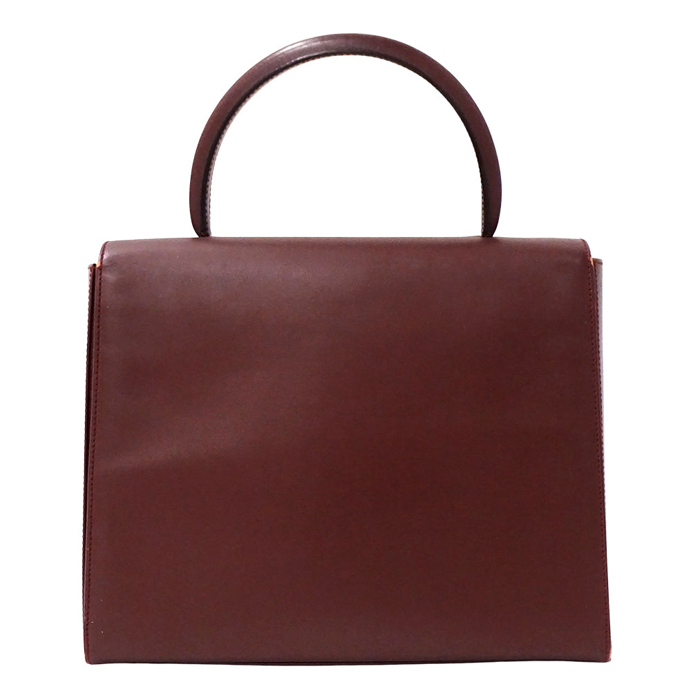Cartier カルティエ ハンドバッグ マスト ボルドー レザー レディース 【中古】