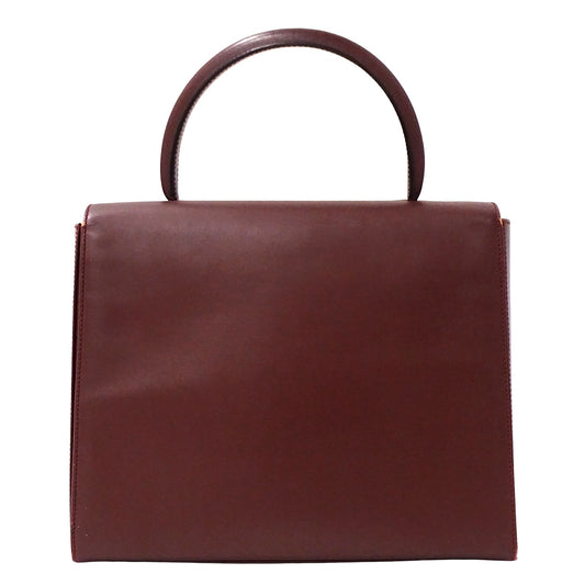 Cartier カルティエ ハンドバッグ マスト ボルドー レザー レディース 【中古】