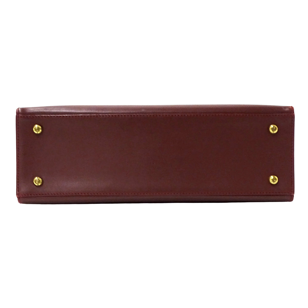Cartier カルティエ ハンドバッグ マスト ボルドー レザー レディース 【中古】