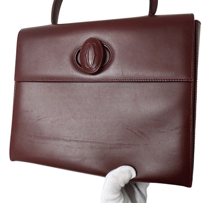 Cartier カルティエ ハンドバッグ マスト ボルドー レザー レディース 【中古】