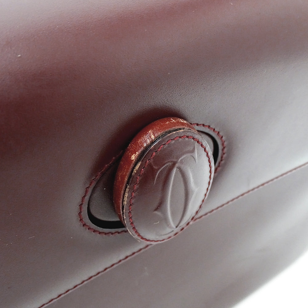 Cartier カルティエ ハンドバッグ マスト ボルドー レザー レディース 【中古】