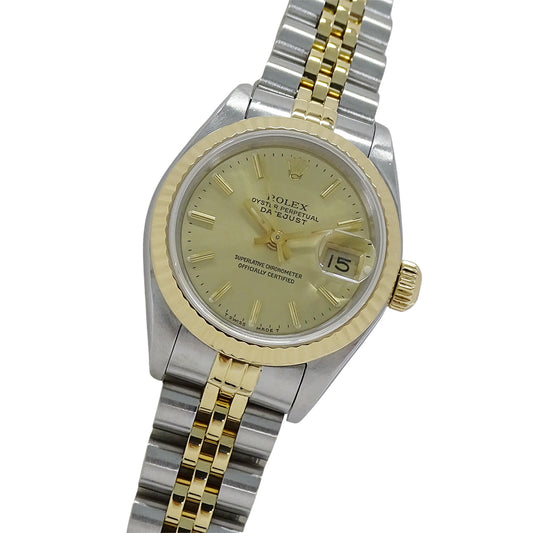 ROLEX ロレックス デイトジャスト 69173 X番 レディース 腕時計 自動巻き AT ステンレス SS ゴールド YG 磨き済み 【中古】