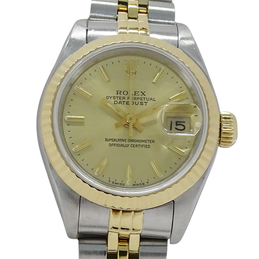ROLEX ロレックス デイトジャスト 69173 X番 レディース 腕時計 自動巻き AT ステンレス SS ゴールド YG 磨き済み 【中古】