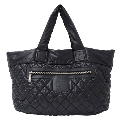 CHANEL シャネル トートバッグ コココクーン トートMM ブラック シルバー金具 A48611 ナイロン レディース 【中古】