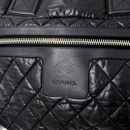 CHANEL シャネル トートバッグ コココクーン トートMM ブラック シルバー金具 A48611 ナイロン レディース 【中古】