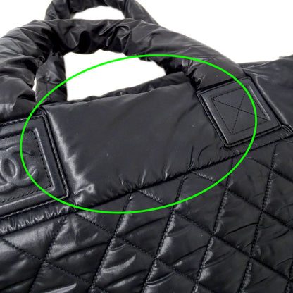 CHANEL シャネル トートバッグ コココクーン トートMM ブラック シルバー金具 A48611 ナイロン レディース 【中古】
