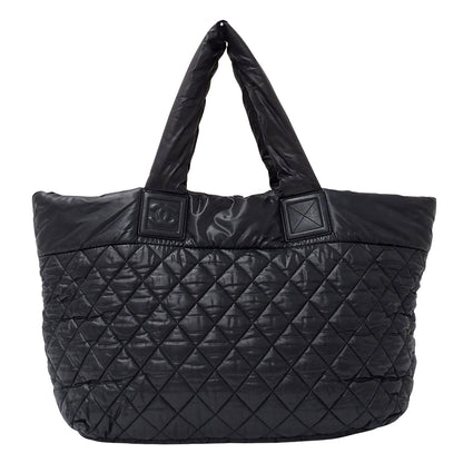 CHANEL シャネル トートバッグ コココクーン トートMM ブラック シルバー金具 A48611 ナイロン レディース 【中古】