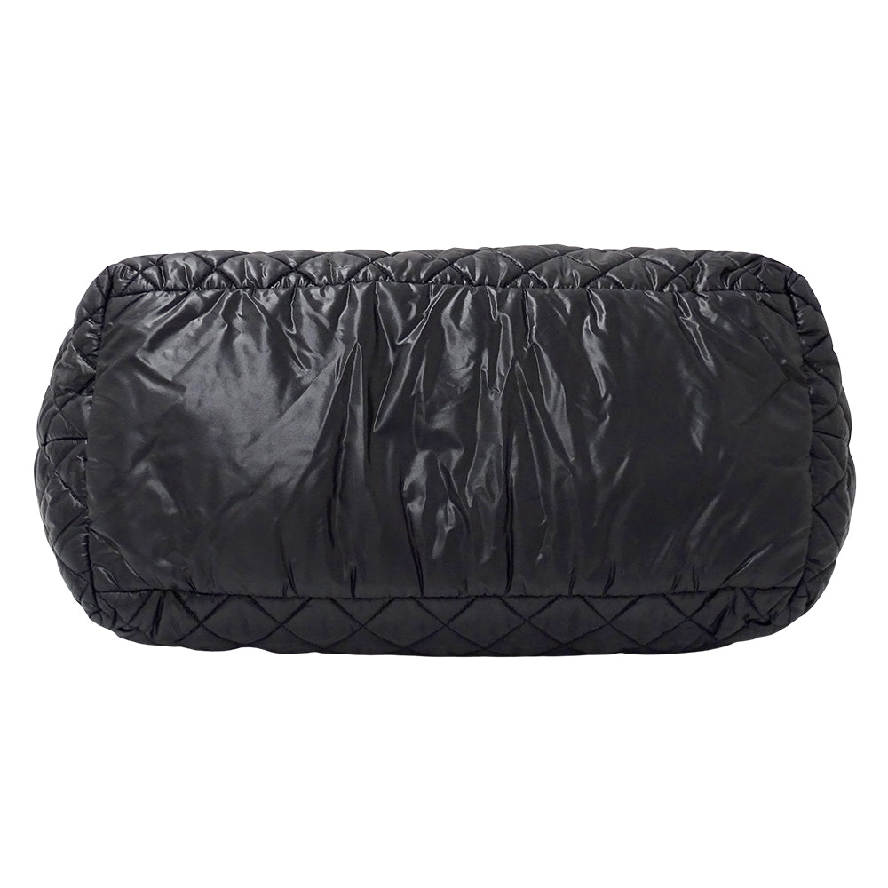 CHANEL シャネル トートバッグ コココクーン トートMM ブラック シルバー金具 A48611 ナイロン レディース 【中古】