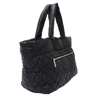 CHANEL シャネル トートバッグ コココクーン トートMM ブラック シルバー金具 A48611 ナイロン レディース 【中古】