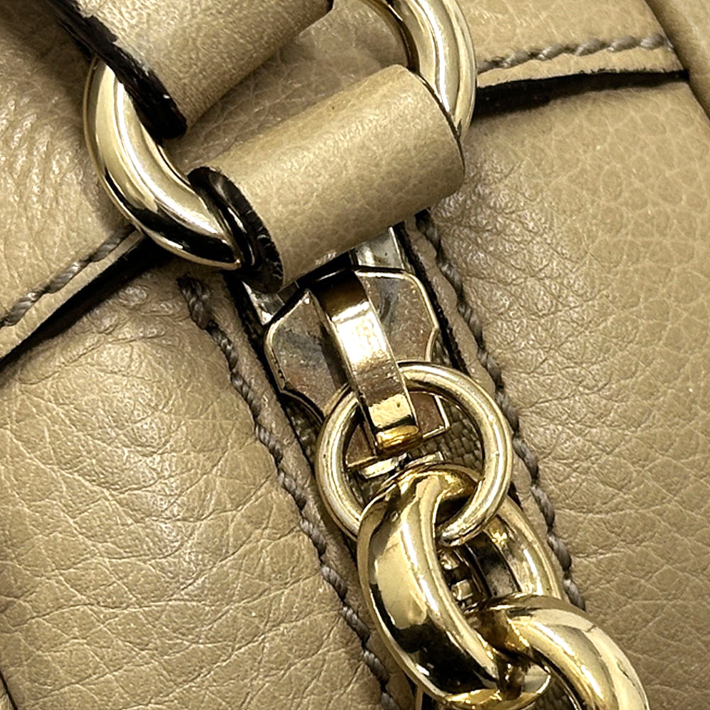 GUCCI グッチ ソーホー ショルダーバッグ インターロッキングG ベージュ 308364 レザー レディース 【中古】